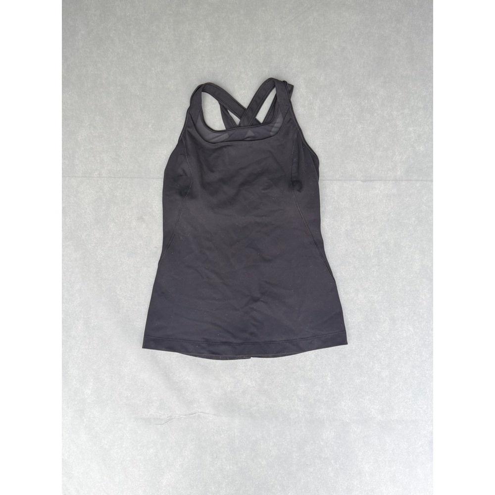 Lululemon Black Racerback Tank Top with Built-in Shelf Bra Size 4 Activewear